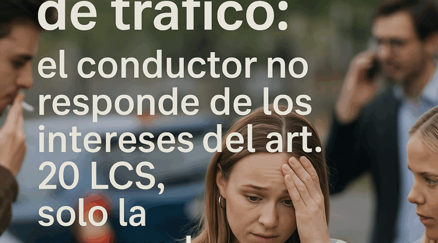 Accidentes de tráfico: el conductor no responde de los intereses del art. 20 LCS, solo la aseguradora